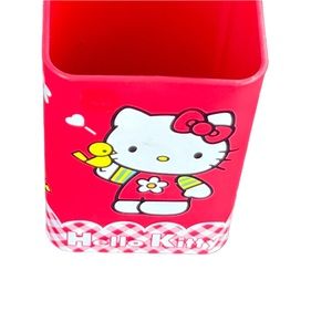 VINTAGE SANRIO 1998 HELLO KITTY TIN PENCIL ORGANZIER FADDED STAINED RUSTIC